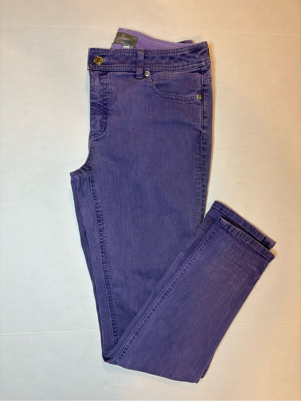 So Slimming By Chico’s Purple Women’s Straight Leg Jeans Size 6